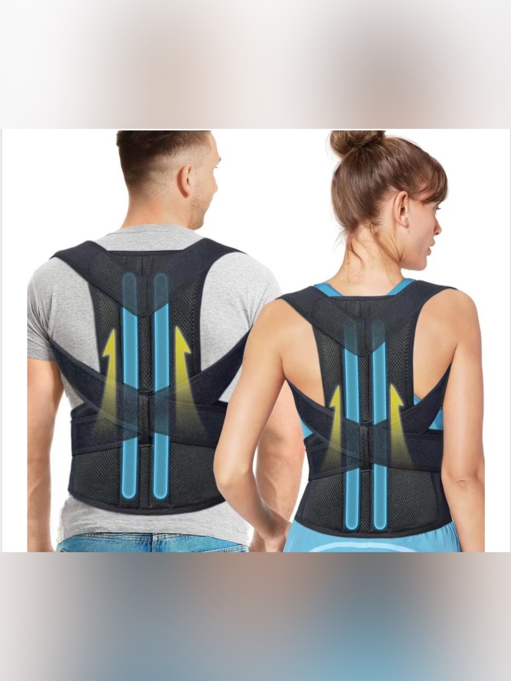 Back Brace Posture Support Vest UNISEX SIZE MEDIUM - BLACK